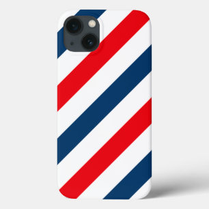 iPhone 13 Coque Tricolor Diagonal Stripes (bleu, blanc et rouge)