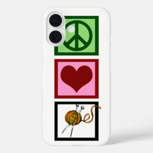 Coques iPhone 16 Tricot d'amour pour la paix
