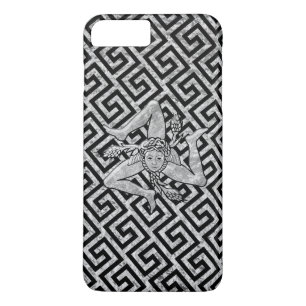 Coques Pour iPhone Trinacria sicilien dans l'argent et le noir