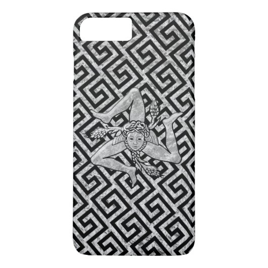 Coques Case-Mate iPhone Trinacria sicilien dans l'argent et le noir (Dos)