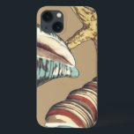 iPhone 13 Case Trio Shell sur Khaki<br><div class="desc">Megan Meagher est connue pour ses oeuvres d'art simples. C'est une grande image d'art décoratif qui capte la vie marine avec une étoile de mer jaune et une coquille de conque bleue et rouge. Obtenez cette impression fine d'art aujourd'hui sur couleur kaki sur votre produit Zazzle.</div>