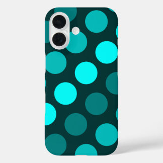 Coques iPhone 16 Trio turquoise de Pois