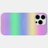 Coques Case-Mate iPhone Tripe moderne arc-en-ciel dégradé Monogramme (Verso (horizontal))