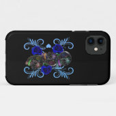 Coques Case-Mate iPhone Triple Jour Noir Des Crânes Morts Roses Bleus (Dos (Horizontal))