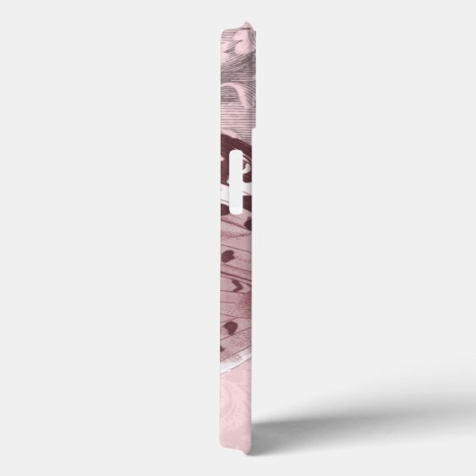 Coques Case-Mate iPhone Triple Monogramme Rose Baroque Papillon Art (Verso / Droite)