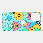 Coques Case-Mate iPhone Trippy arc-en-ciel 60s pop psychédélique fluide pa (Verso (horizontal))