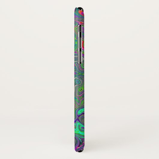 Coques Case-Mate iPhone Trippy Chartreuse et Blue Retro Liquid Swirl (Dos/Gauche)