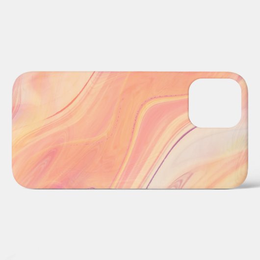 Coques Case-Mate iPhone trippy marble swirl print peach pinach (Verso (horizontal))