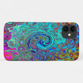 Coques Case-Mate iPhone Trippy Sky Blue Abstrait Retro Liquid Swirl (Dos (Horizontal))