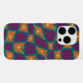 Coques Case-Mate iPhone Trippy super 60s Flower Checks Orange Rose (Verso (horizontal))