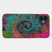 Coques Case-Mate iPhone Trippy Turquoise Abstrait Retro Liquid Swirl (Dos (Horizontal))