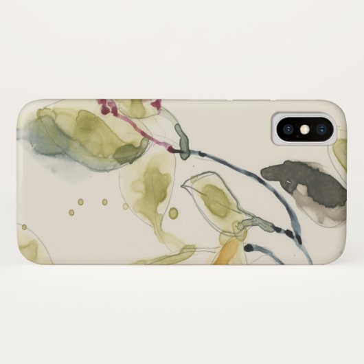 Coques Case-Mate iPhone Triptyque de branche feuille aquarelle (Dos (Horizontal))