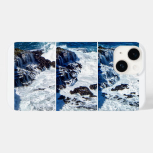 Coque Pour iPhone 14 Triptyque De Vagues De Crise Sur Rocks Téléphone B