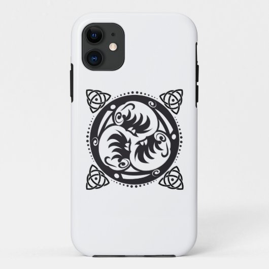 Coques Case-Mate iPhone Triskelion Celtique noeud Mandala Design noir (Dos)