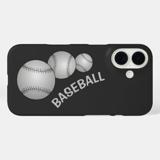 Coques Case-Mate iPhone Trois Baseballs (Verso (horizontal))