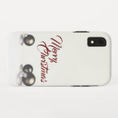 Coques Case-Mate iPhone Trois boules de noël devant un arrière - plan lége (Dos (Horizontal))