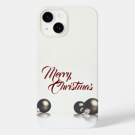 Coques Case-Mate iPhone Trois boules de noël devant un arrière - plan lége (Verso)