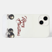 Coques Case-Mate iPhone Trois boules de Noël devant un fond clair (Verso (horizontal))