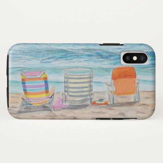 Coques Case-Mate iPhone Trois chaises de plage (Dos (Horizontal))