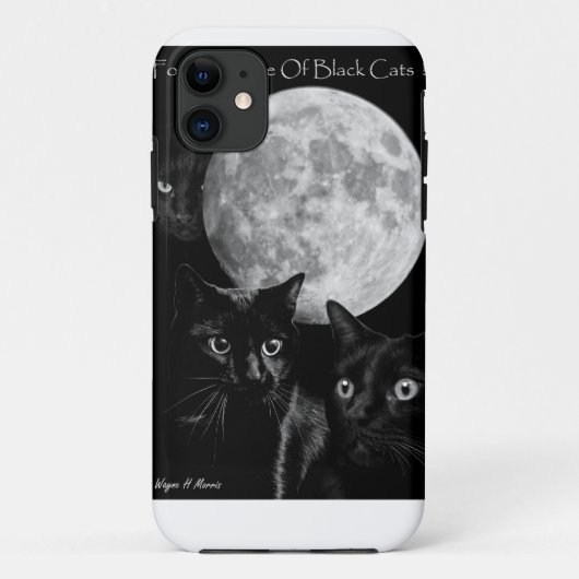 Coques Case-Mate iPhone Trois chats noirs et la lune (Dos)