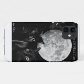 Coques Case-Mate iPhone Trois chats noirs et la lune (Dos (Horizontal))