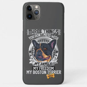 Case-Mate iPhone Case Trois choses Ma famille Ma liberté Boston Terrier