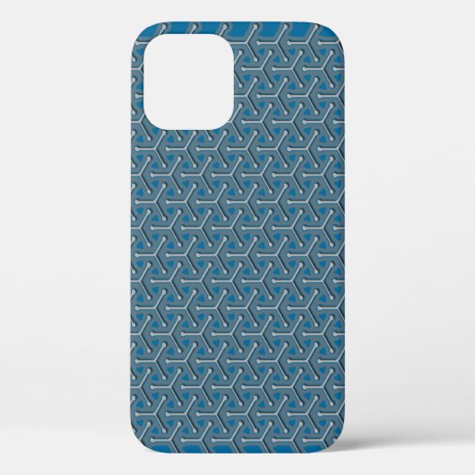 Coques Case-Mate iPhone trois cubes en acier bleu teinte (Verso)