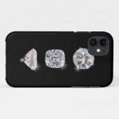 Coques Case-Mate iPhone Trois diamants en cristal brillant (Dos (Horizontal))