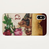 COQUES Case-Mate iPhone TROIS DOGGIES AVEC MONOGRAM ROSE (Dos (Horizontal))