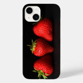 Coques Case-Mate iPhone Trois Fraises Sur Iphcnm Noir (Verso)