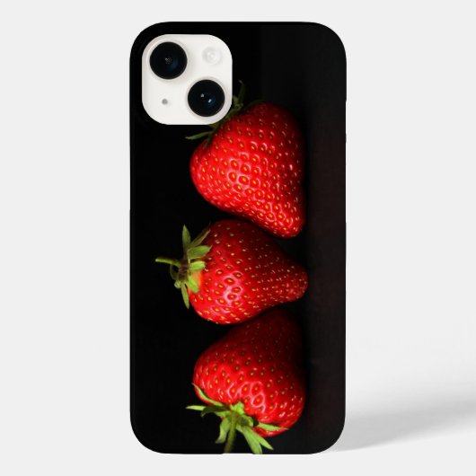 Coques Case-Mate iPhone Trois Fraises Sur Iphcnm Noir (Verso)