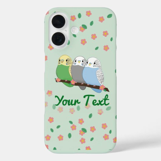 Coques Case-Mate iPhone Trois jolies perruches Fleur de cerisier (Verso)