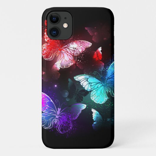 Coques Case-Mate iPhone Trois papillons brillants sur l'arrière - plan de (Dos)