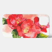 Coques Case-Mate iPhone Trois Roses d'aquarelle rose et rouge (Verso (horizontal))