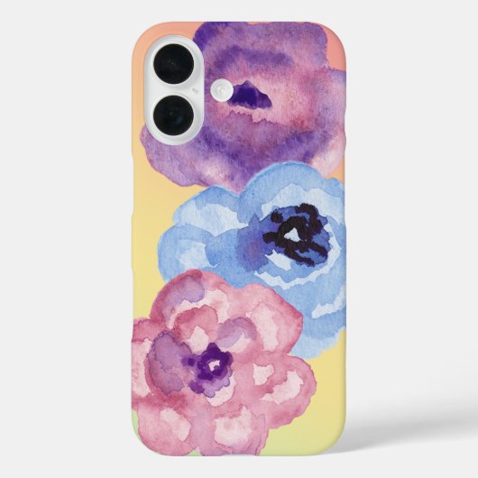 Coques Case-Mate iPhone Trois Roses d'aquarelle sur Pastel Gradient (Verso)