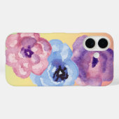 Coques Case-Mate iPhone Trois Roses d'aquarelle sur Pastel Gradient (Verso (horizontal))