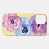 Coques Case-Mate iPhone Trois Roses d'aquarelle sur Pastel Gradient (Verso (horizontal))
