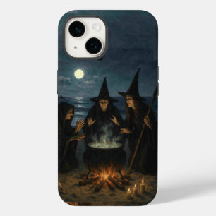 Coque Pour iPhone 14 Trois Sorcières Brew Cauldron Pleine lune Beach