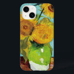 Coque Pour iPhone 14 Trois tournfleurs | Vincent Van Gogh<br><div class="desc">Three Sunflowers (1888) de l'artiste néerlandais Vincent Van Gogh. Un tableau d'art original est une huile sur toile représentant une vie morte de tournesols jaune vif contre un arrière - plan turquoise. Utilisez les outils de conception pour ajouter du texte personnalisé ou personnaliser l'image.</div>
