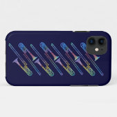 Coques Case-Mate iPhone Trombones de Colorwashed (Dos (Horizontal))