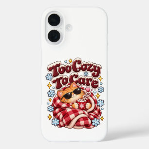 Coques iPhone 16 Trop Confortable Pour Se Soucier Drôle De Chat De