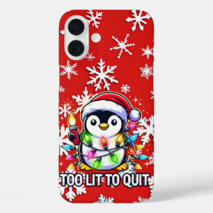 Coques iPhone 16 Plus Trop de lumière pour arrêter le pingouin de Noël