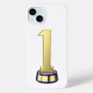 Coque iPhone 15 Mini trophée numéro un de l'or