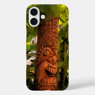 Coques iPhone 16 Plus Tropic Garden Tiki Illustré Hawaïen