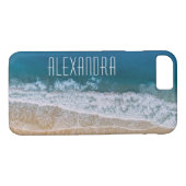 Coques Case-Mate iPhone Tropical Beach Aerial View Nom Customisé (Dos (Horizontal))