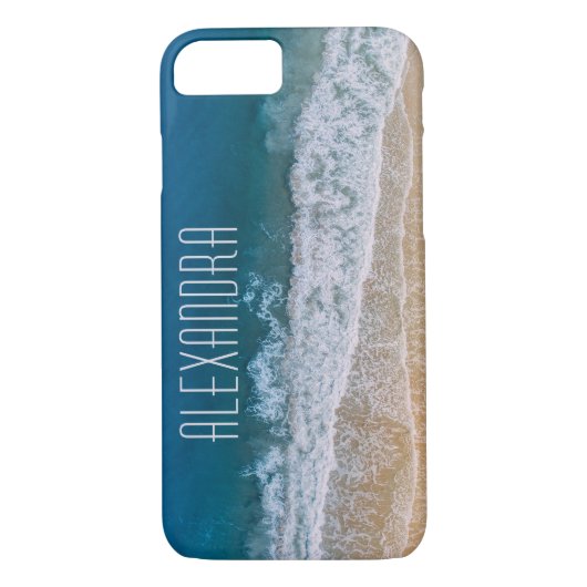 Coques Case-Mate iPhone Tropical Beach Aerial View Nom Customisé (Dos)
