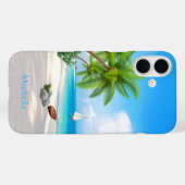 Coques Case-Mate iPhone Tropical Beach Nom personnalisé (Verso (horizontal))