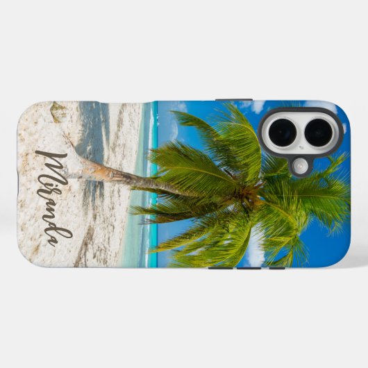 Coques Case-Mate iPhone Tropical Beach Palm Tree Personalized (Verso (horizontal))