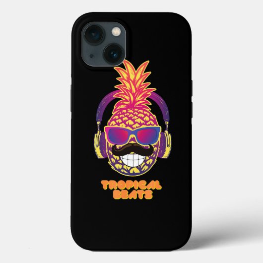 Coques Case-Mate iPhone Tropical Beats Ananas DJ Amusant avec moustache Su (Verso)