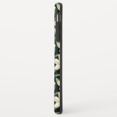 Coques Case-Mate iPhone Tropical continu motif fleurs blanches feuille ver (Dos/Gauche)